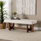 Baxton Studio Theo Japandi Cream Boucle Fabric and Walnut Brown Finished Wood Bench 228-12923-ZORO - alternate 2